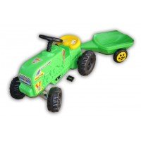 Tractor verde cu pedale