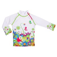 Tricou de baie Flowers marime 86- 92 protectie UV Swimpy