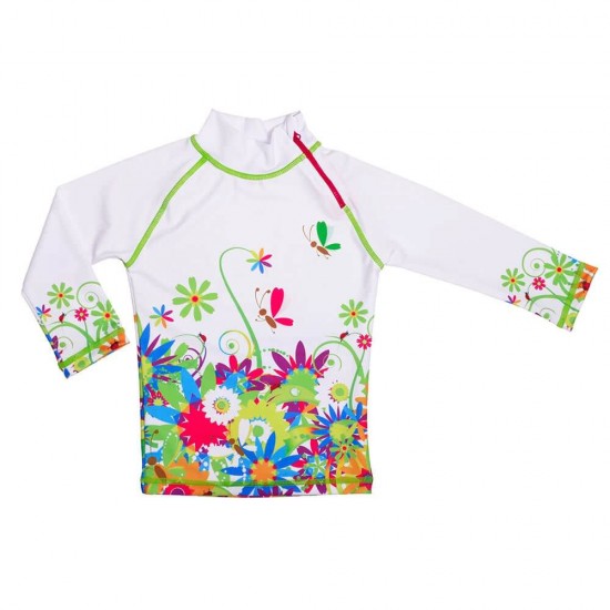 Tricou de baie Flowers marimea 110-116 protectie UV Swimpy